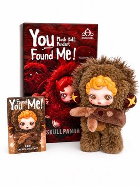 POP MART SKULLPANDA You Found Me Series Plush Doll Pendant Sneaky Chestnut
